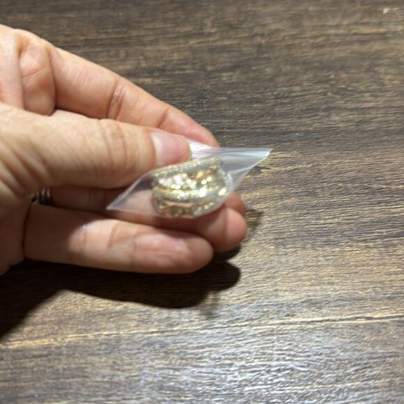 14K Gold Plated Elegant Stacked Layered With Zirconia Ring - Picture 9 of 10